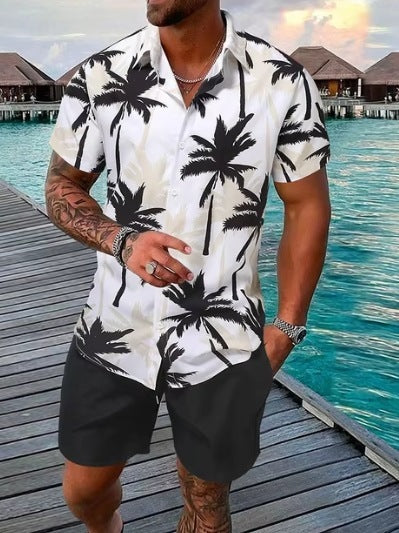3D Digital Printing Shirt Short Sleeve Shorts Suit