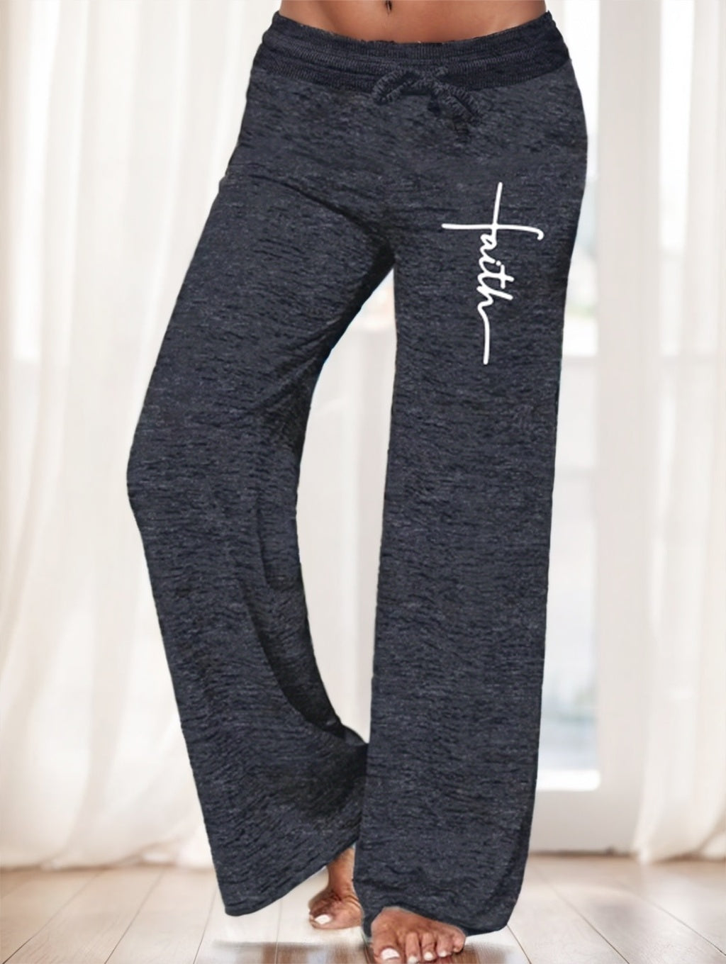 Ladies' Solid-colored Wide-leg Pants