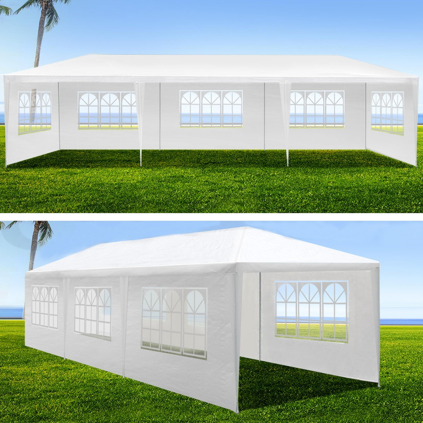10x30' Wedding Party Canopy Tent Outdoor Gazebo With 8 Removable Sidewalls