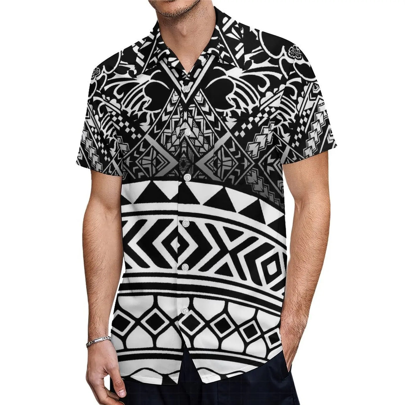 High-Quality New Design Couple Set Slim-Fitting Half-Sleeve Women'S Dress Polynesian Island Custom Men'S Aloha Shirt