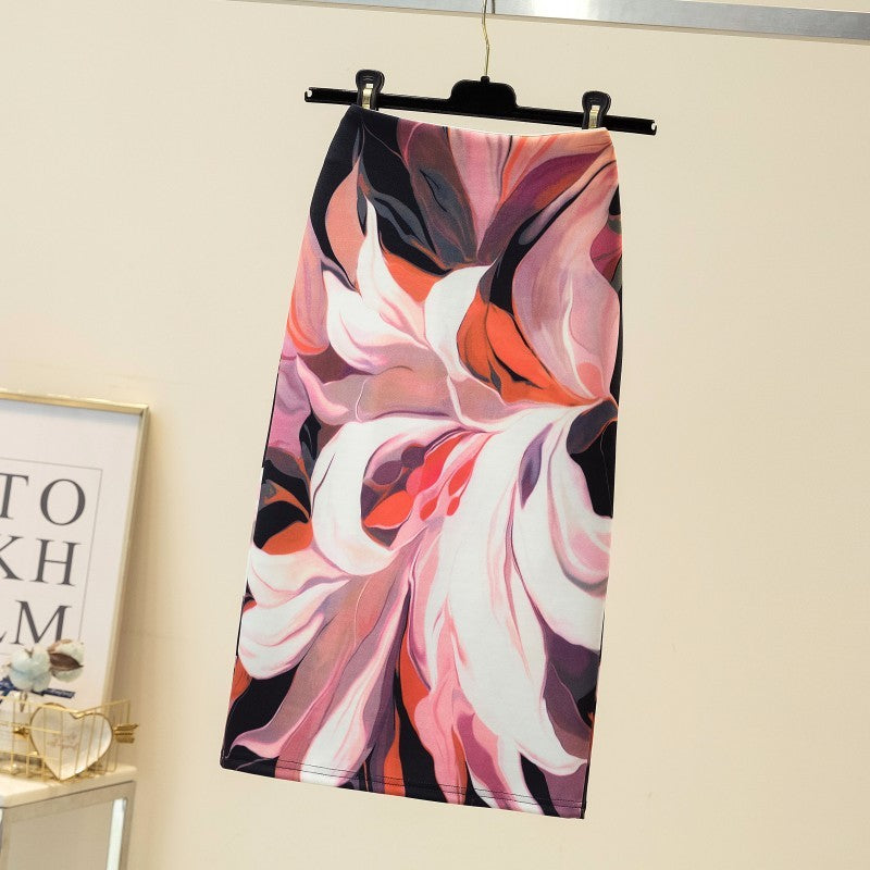 Court Women's Printed Wear Pencil Sheath Skirt