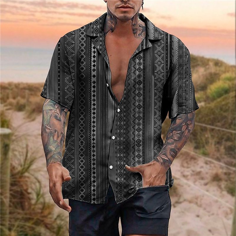 Hawaii Short Sleeve Men's Lapel Shirt
