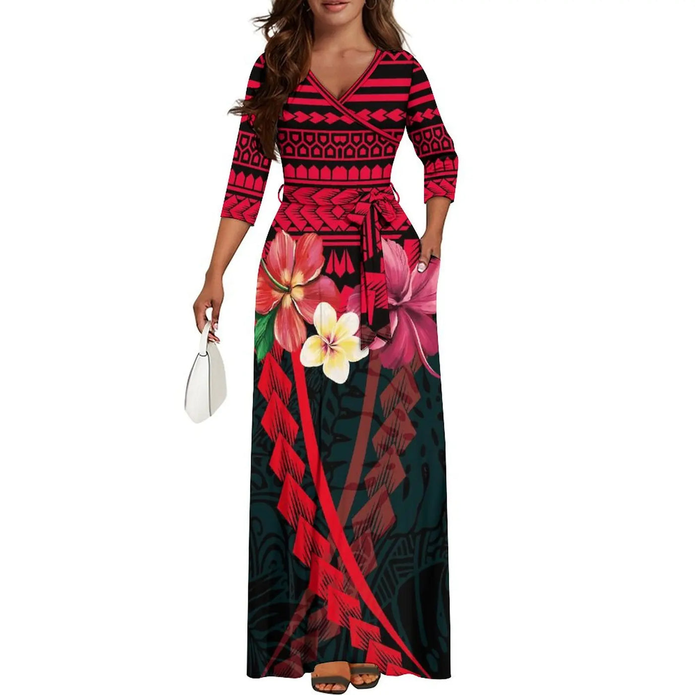 High-Quality New Design Couple Set Slim-Fitting Half-Sleeve Women'S Dress Polynesian Island Custom Men'S Aloha Shirt
