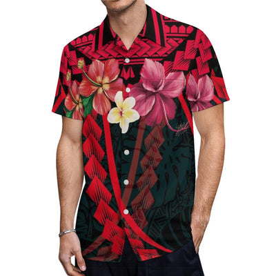 High-Quality New Design Couple Set Slim-Fitting Half-Sleeve Women'S Dress Polynesian Island Custom Men'S Aloha Shirt