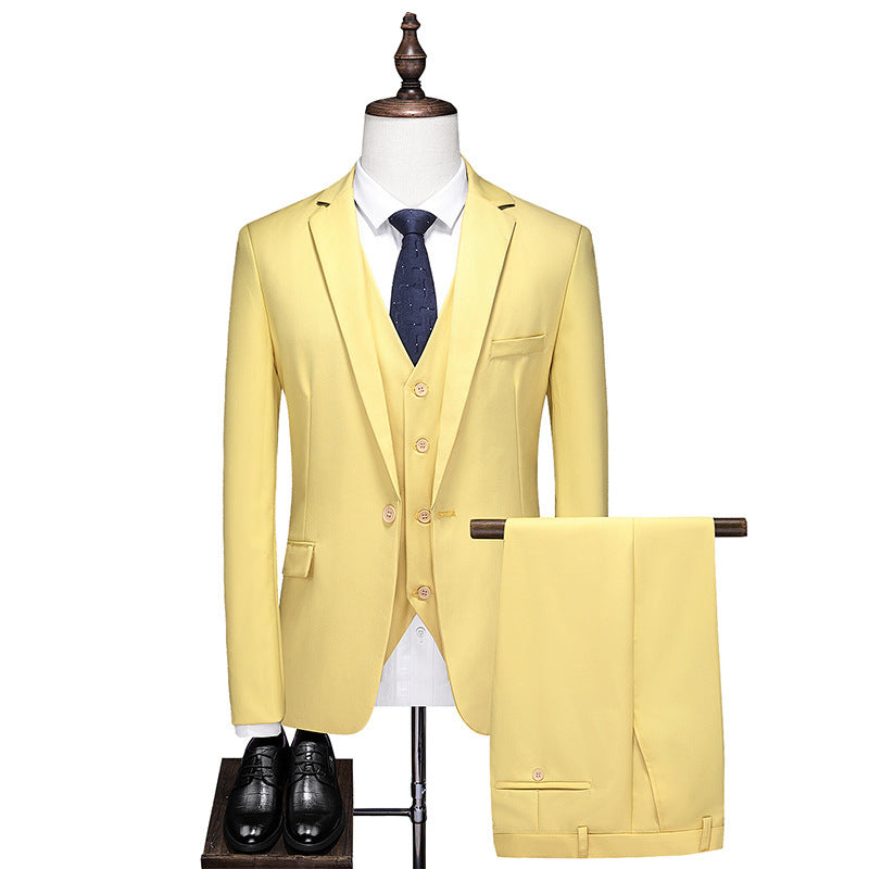Men's Business Suit - Solid Color Leisure Formal Wear
