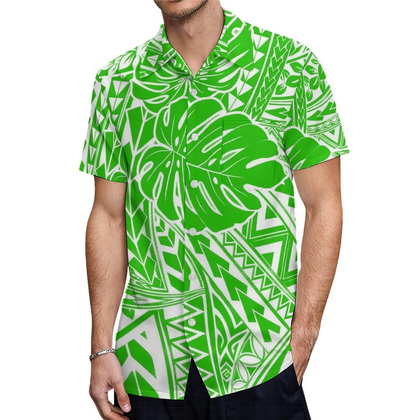Custom-Made Puletasi One-Shoulder Dress For Polynesian Island Couple Sets And Aloha Shirt For Hawaiian Beach Party Men