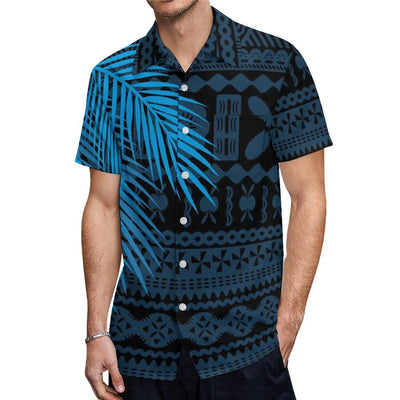Custom-Made Puletasi One-Shoulder Dress For Polynesian Island Couple Sets And Aloha Shirt For Hawaiian Beach Party Men