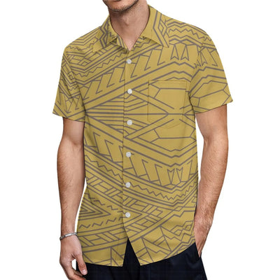 High-Quality New Design Couple Set Slim-Fitting Half-Sleeve Women'S Dress Polynesian Island Custom Men'S Aloha Shirt