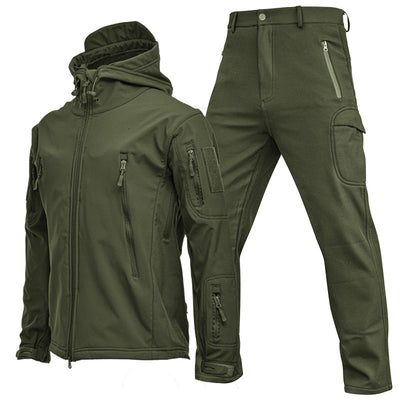 Outdoor Shark Skin Soft Shell Jacket Suit Men