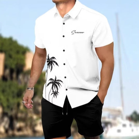 3D Digital Printing Shirt Short Sleeve Shorts Suit