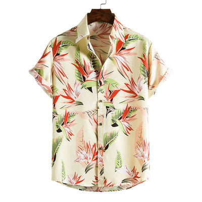 Spring And Summer Men's Beach Hawaii Short Sleeve Printed Shirt