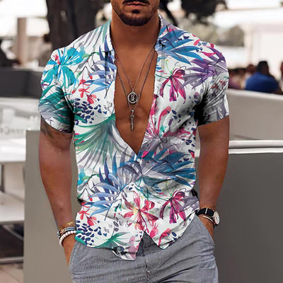 Hawaii Short Sleeve Men's Lapel Shirt