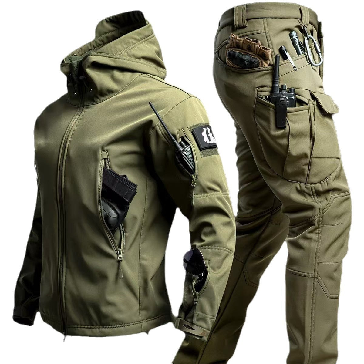 Camouflage Winter Outdoors Shell Jacket Suit For Men