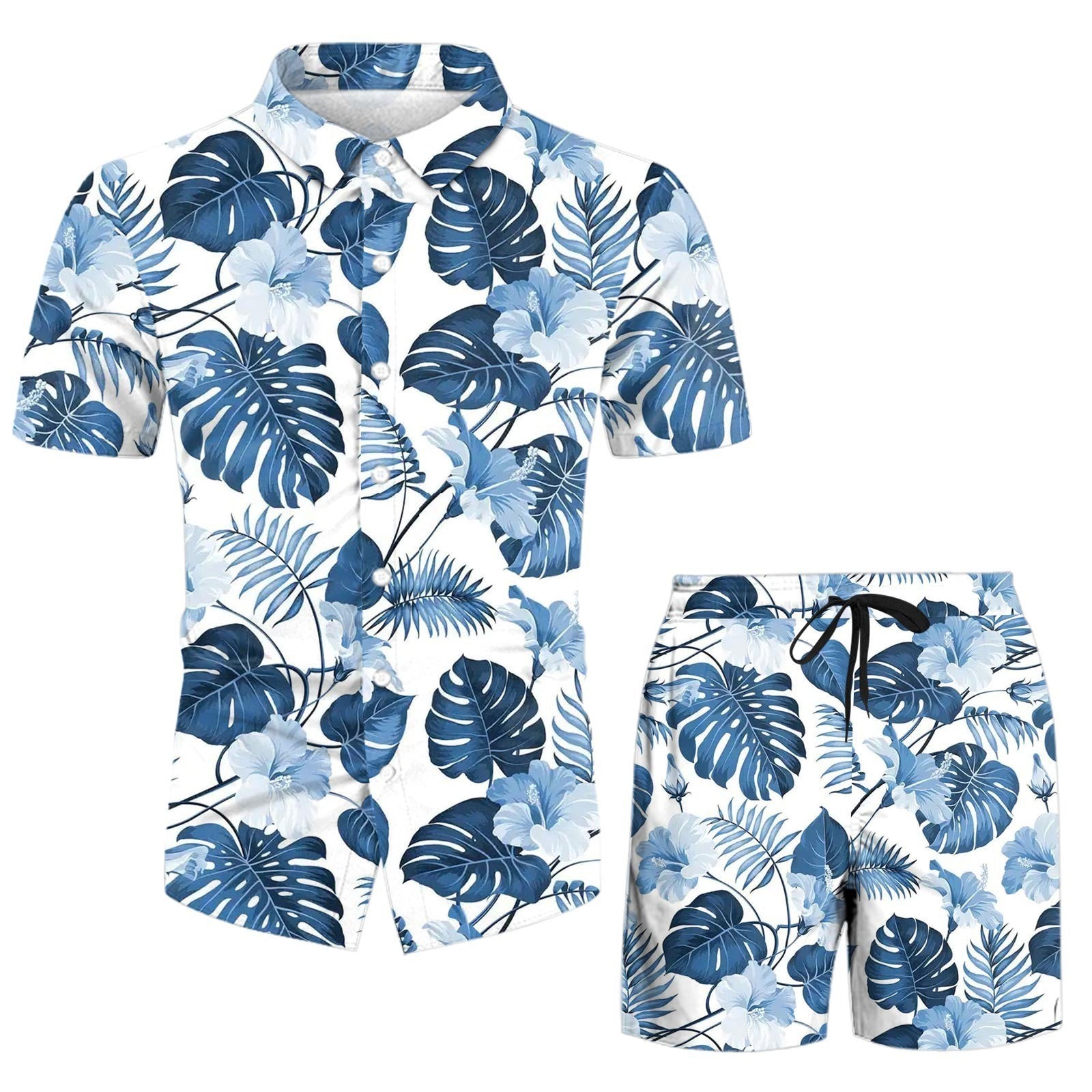 Digital Printing Men's Casual Short Sleeve Suit