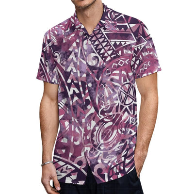 Custom-Made Puletasi One-Shoulder Dress For Polynesian Island Couple Sets And Aloha Shirt For Hawaiian Beach Party Men