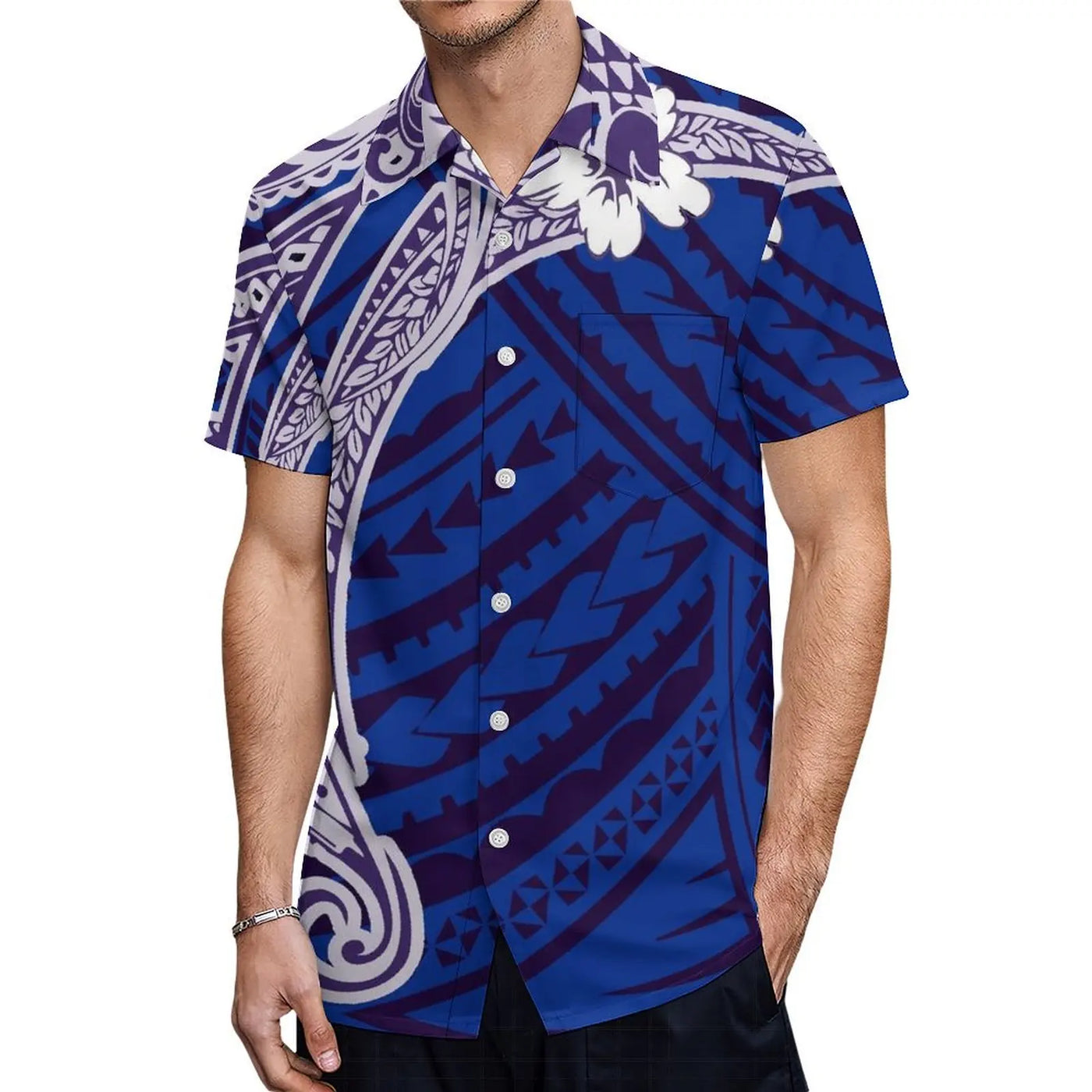 New Design Fashion Couple Set Aloha Shirt For Men And Slit Long Skirt For Women Quality Dress Polynesian Island