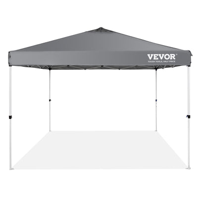 VEVOR Pop Up Canopy Tent, 10 X 10 Ft, 250 D PU Silver Coated Tarp, With Portable Roller Bag And 4 Sandbags, Waterproof And Sun Shelter Gazebo For Outdoor Party, Camping, Commercial Events, Dark Gray