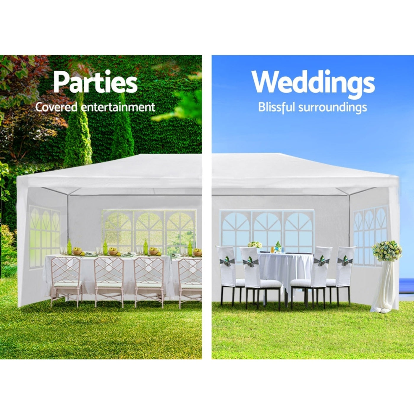 10x30' Wedding Party Canopy Tent Outdoor Gazebo With 8 Removable Sidewalls