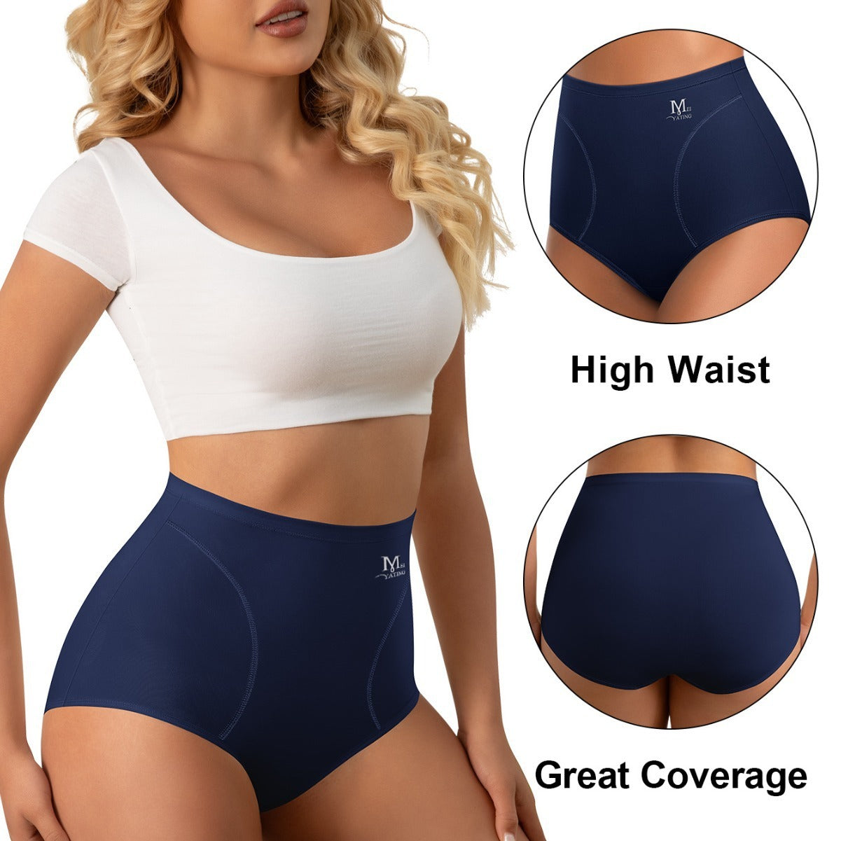 Milk Silk High Waisted Triangles Breathable Panties